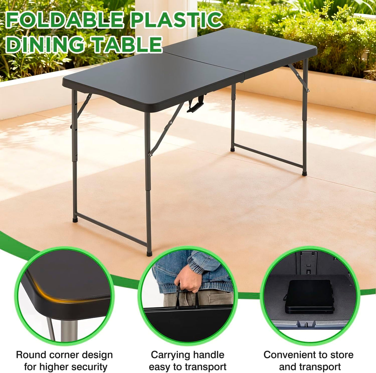 BestOffice | 6FT Folding Table | Black | Portable Plastic Table Father Jim Norris notebooks
