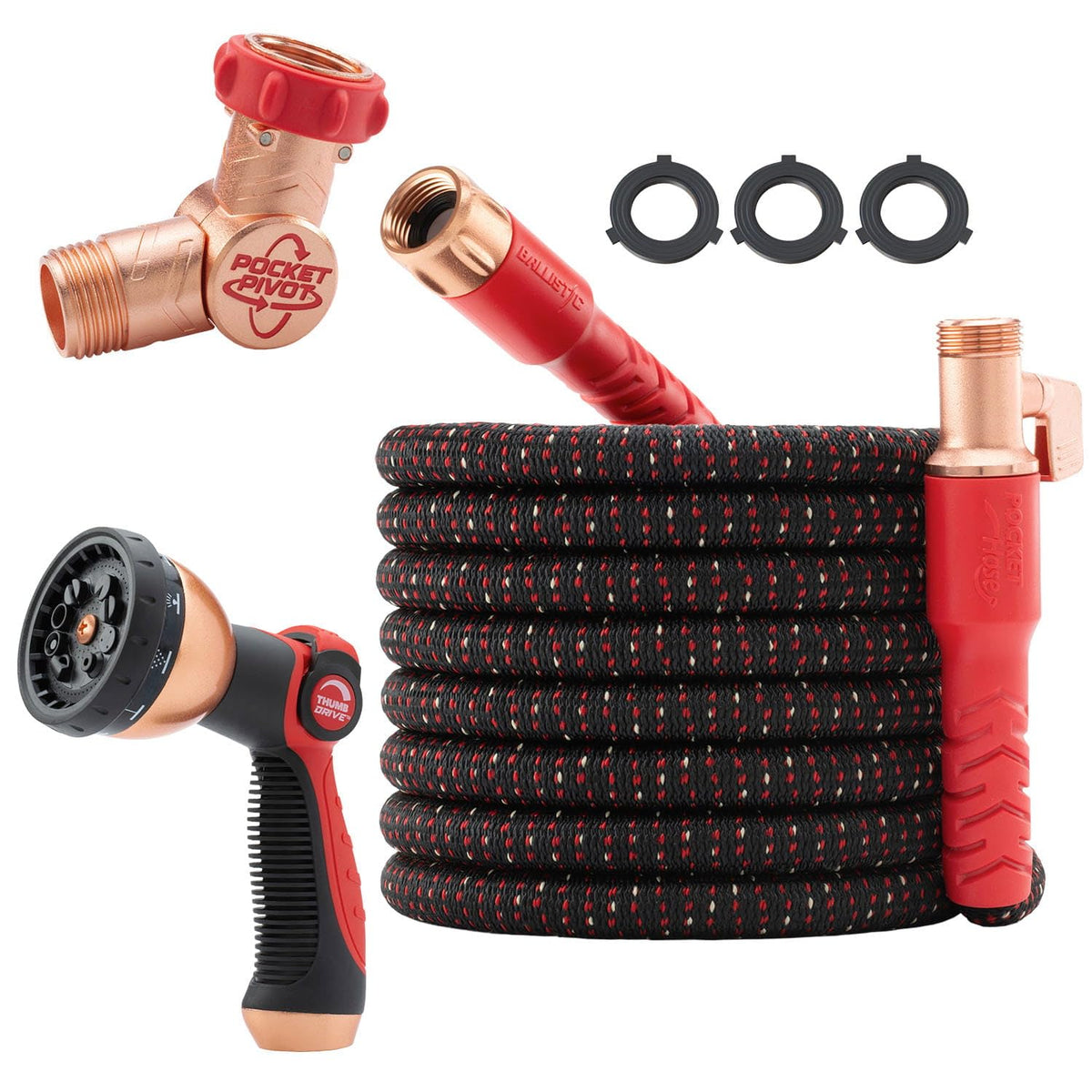 Pocket Hose Ballistic 50 FT Expandable Garden Hose, No-Kink, As Seen on TV Father Jim Norris notebooks