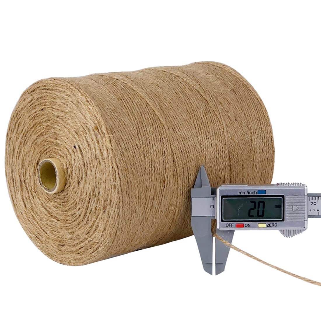 PerkHomy Natural Jute Twine 600 Feet Long Twine String for Crafts Gift Wrapping Packing Gardening Crochet Knitting Macrame Decor (Brown 2mm * 600feet)