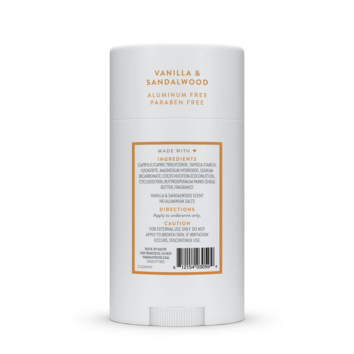 Native Aluminum-Free Deodorant for Women & Men, Coconut & Vanilla, 2.65oz