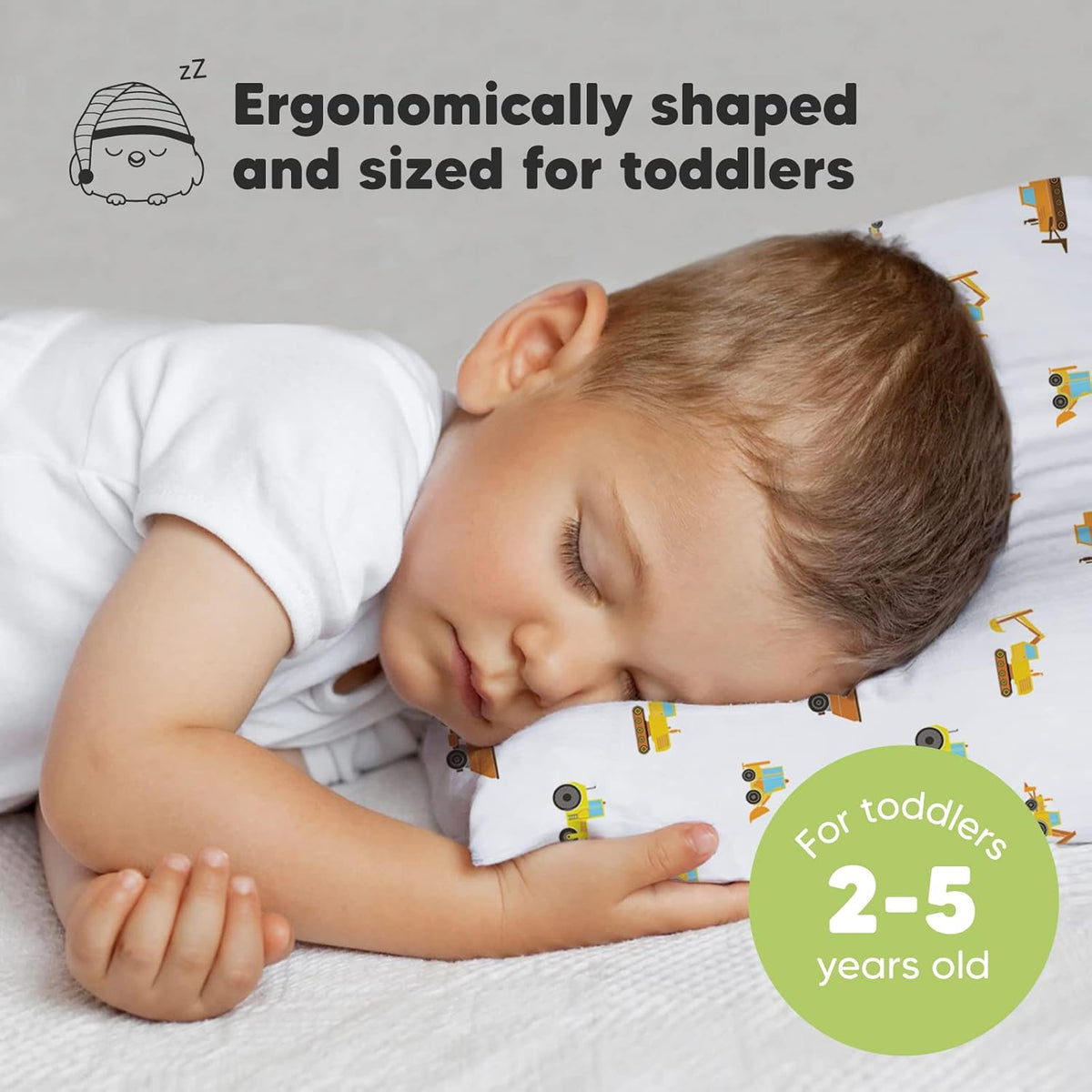 Toddler Pillow with Pillowcase, 13x18 My Little Dreamy Pillow (ABC Land)