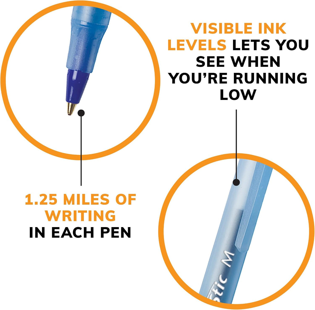 BIC Round Stic Xtra Life Ballpoint Pen, Ultra Long Lasting and Consistent Ink Flow, 60-Count in Black Ink Father Jim Norris notebooks