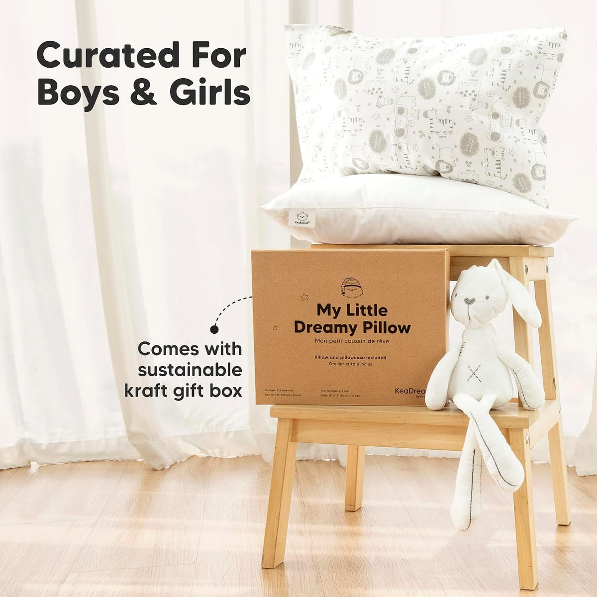 Toddler Pillow with Pillowcase, 13x18 My Little Dreamy Pillow (ABC Land)