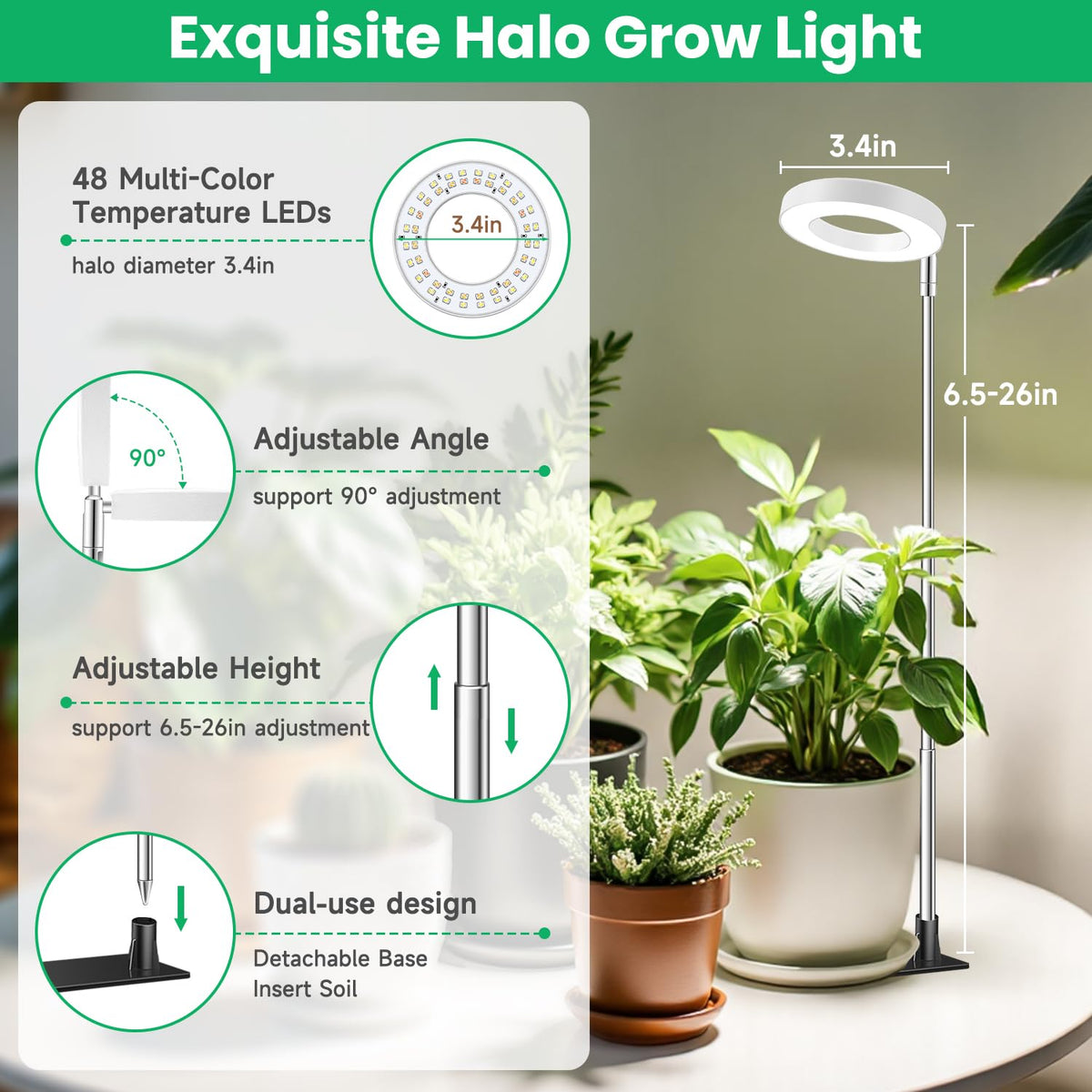 Aokrean Grow Lights for Indoor Plants Growing, Full Spectrum with Base Father Jim Norris notebooks