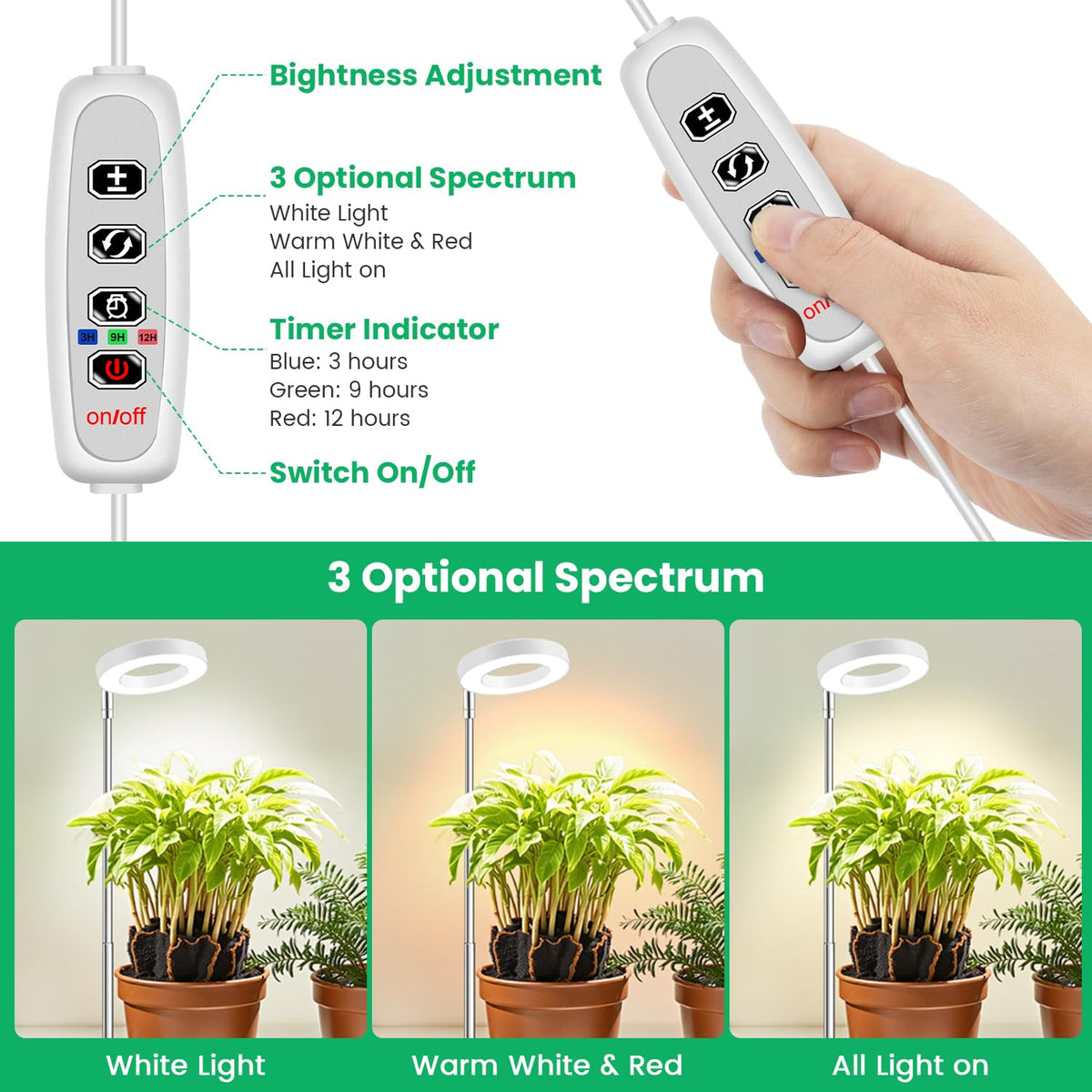 Aokrean Grow Lights for Indoor Plants Growing, Full Spectrum with Base Father Jim Norris notebooks