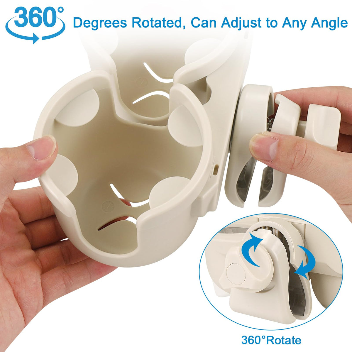 Accmor Stroller Cup Holder with Phone Holder, Bike Cup Holder, Walker Scooter Wheelchair Cup Holder Attachment, Universal Cup Holder for Uppababy Graco Strollers
