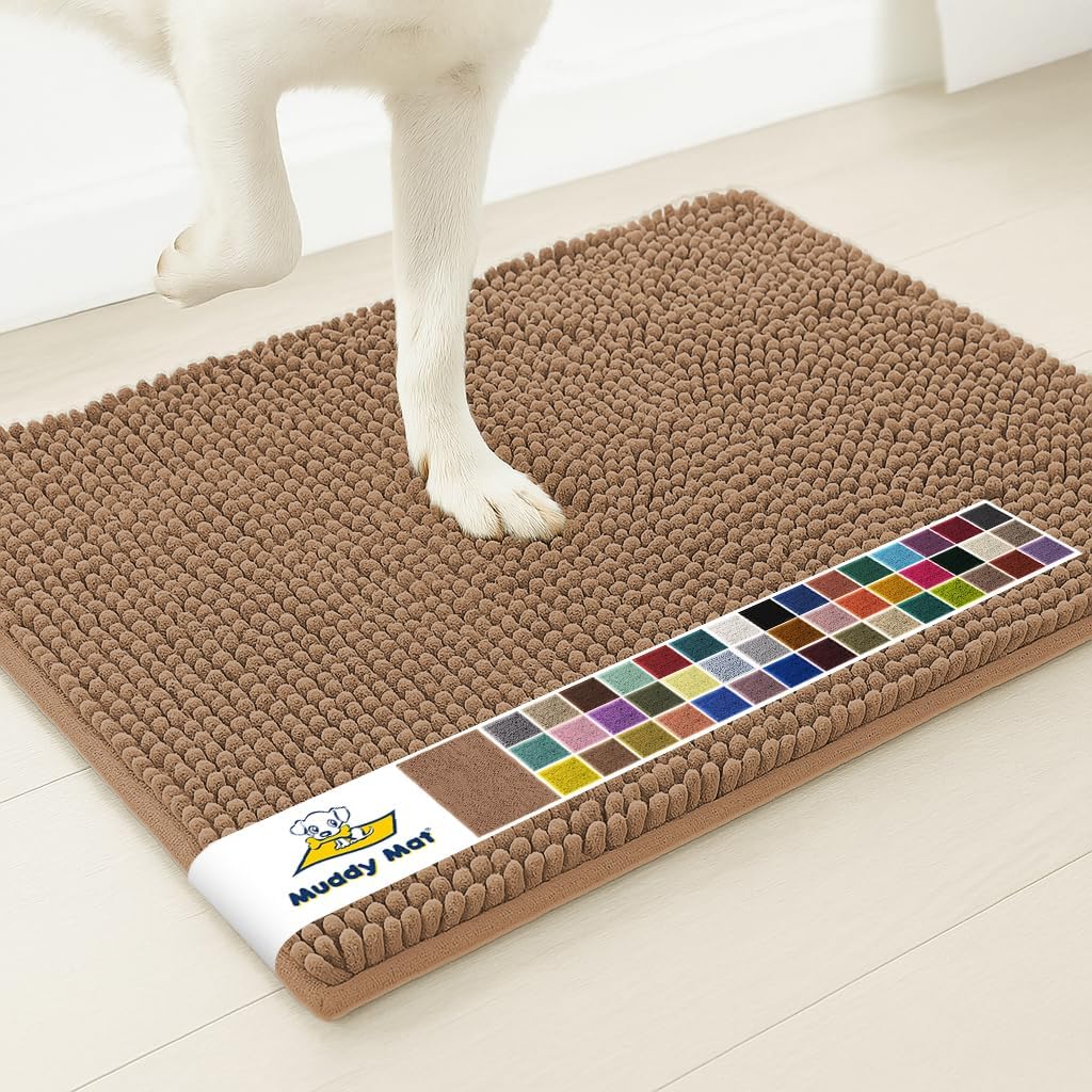 Muddy Mat® | Super Water Absorbent Door Mat Indoor, Microfiber Quick Dry Chenille Entryway Rug, Slip Resistant Front Door Mat, Indoor Mats for Entryway, Machine Washable Pet Rug, Grey 28"x18" Father Jim Norris notebooks