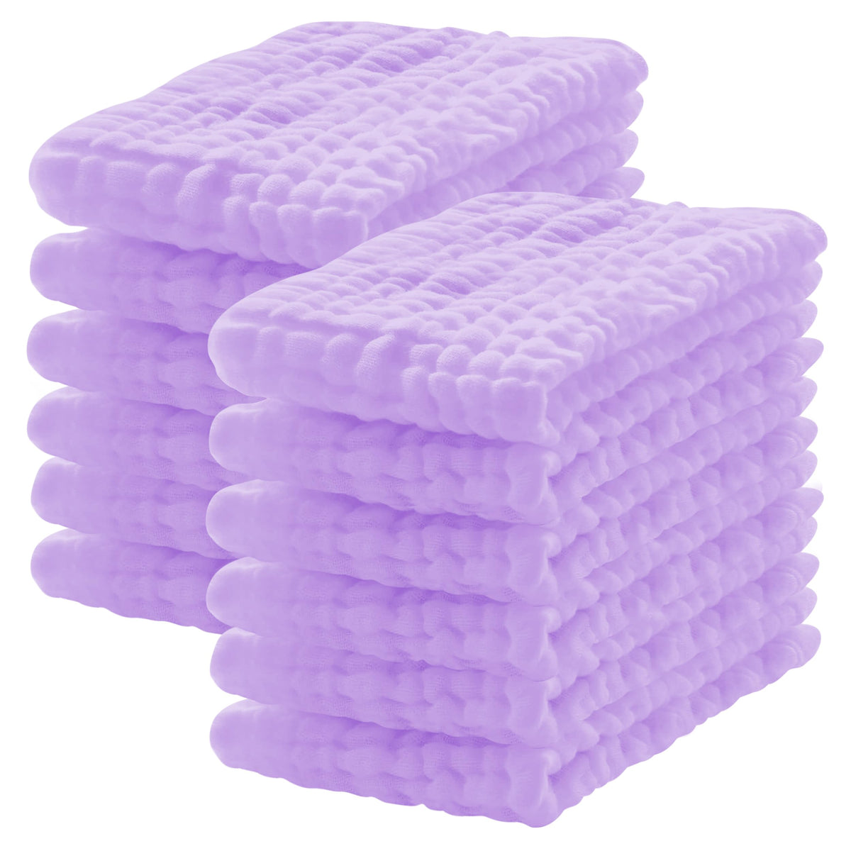 Lovely Care 12 Pack Muslin Burp Cloths 100% Cotton Muslin Cloths Large 20''x10'' Extra Soft and Absorbent Baby Burping Cloth - White