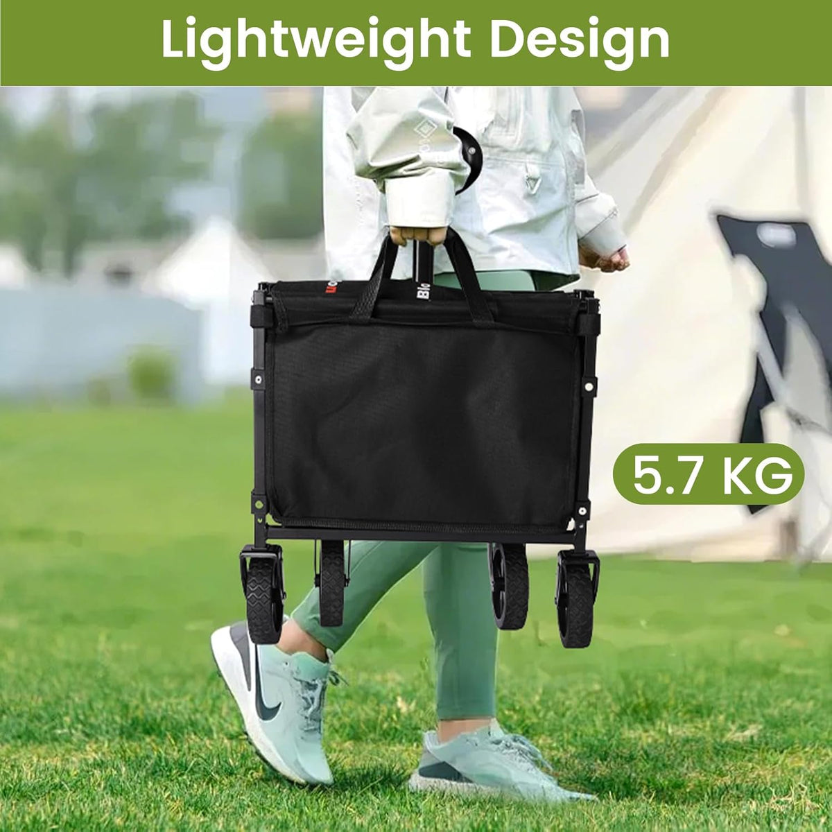 Blomoba Folding Wagon Cart with Wheels, 220lbs Utility Wagon Cart, Black Father Jim Norris notebooks