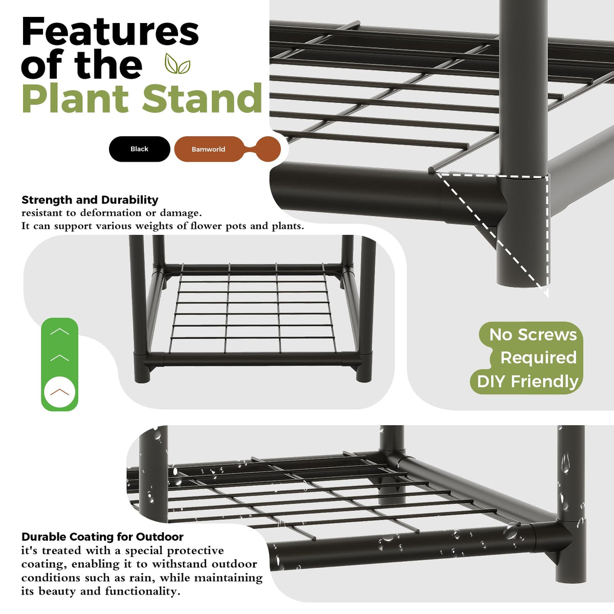 Bamworld Plant Stand Indoor with Flower Fairy Lights Battery Plant Shelf Father Jim Norris notebooks