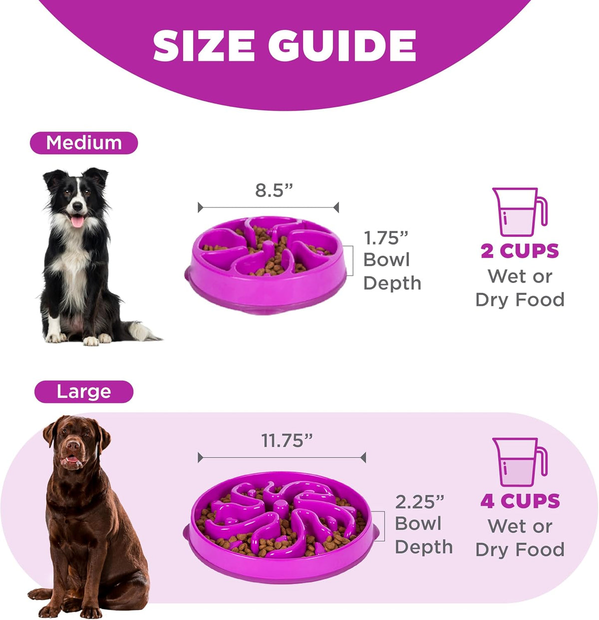 Outward Hound Fun Feeder Slo Bowl Dog Slow Feeder, Notch, Blue, 8.8"
