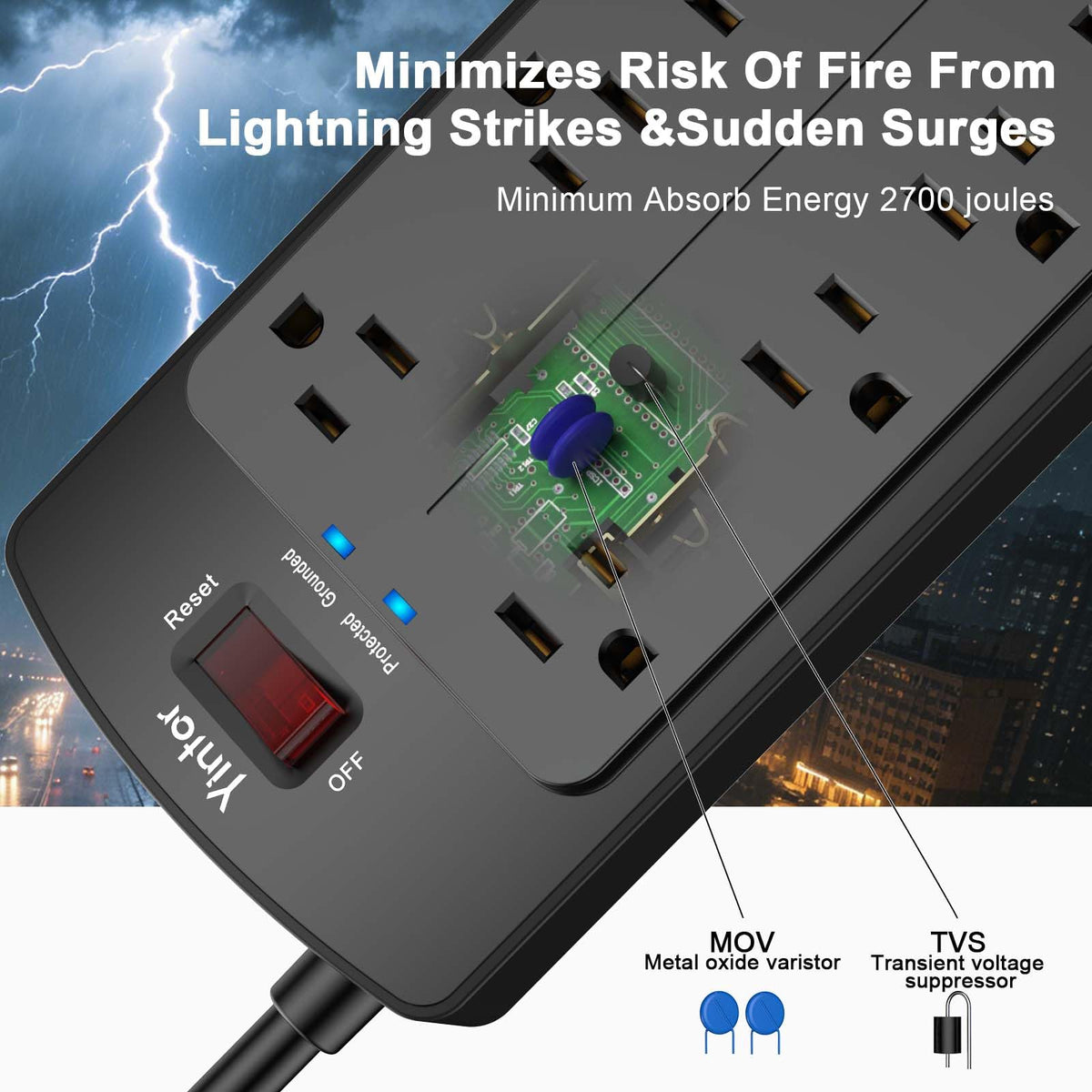 Yintar 6Ft Surge Protector Power Strip with 6 Outlets & 3 USB Ports, Black Father Jim Norris notebooks