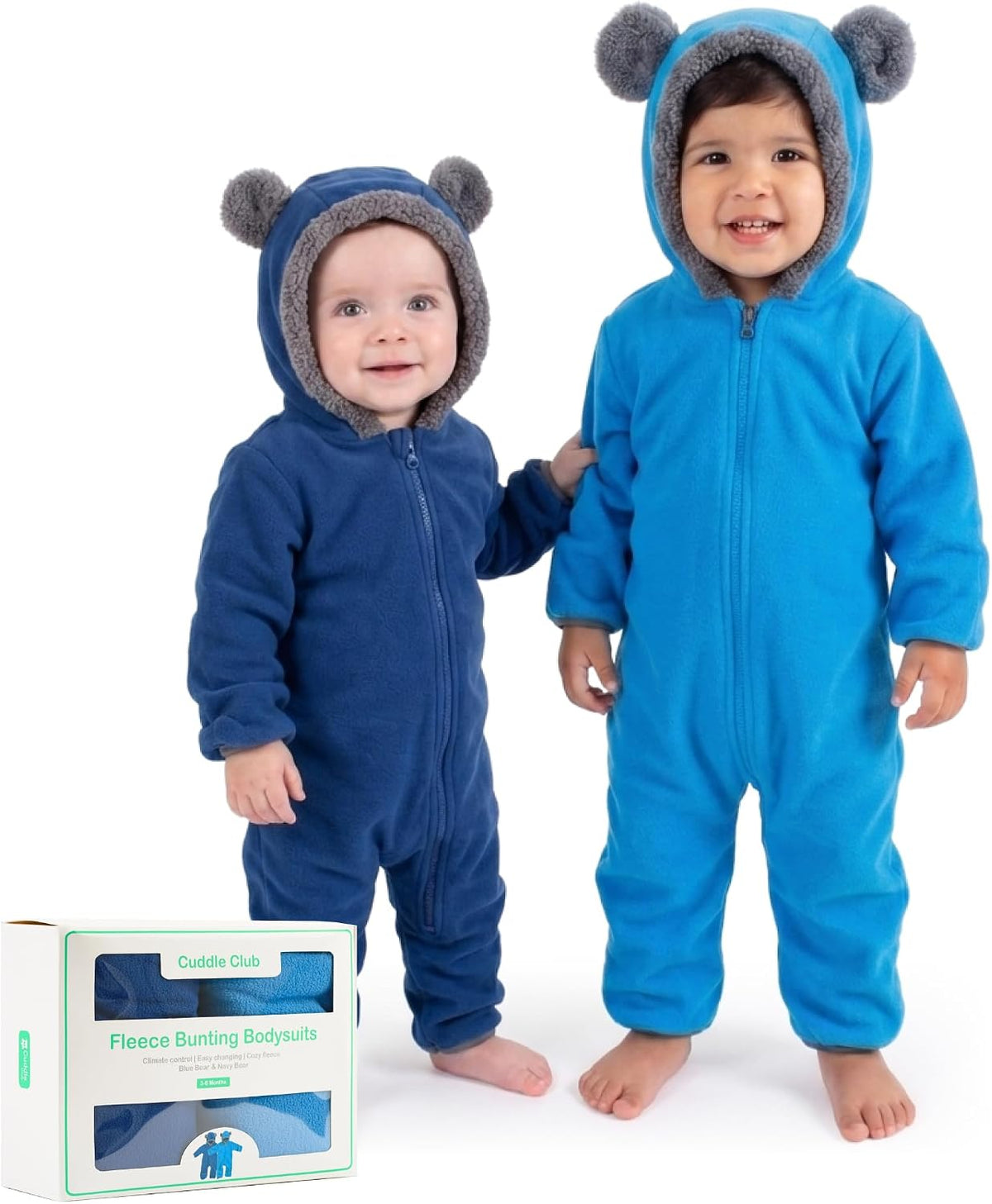 Cuddle Club Fleece Baby Bunting Bodysuit Hoodie, Newborn - 5T