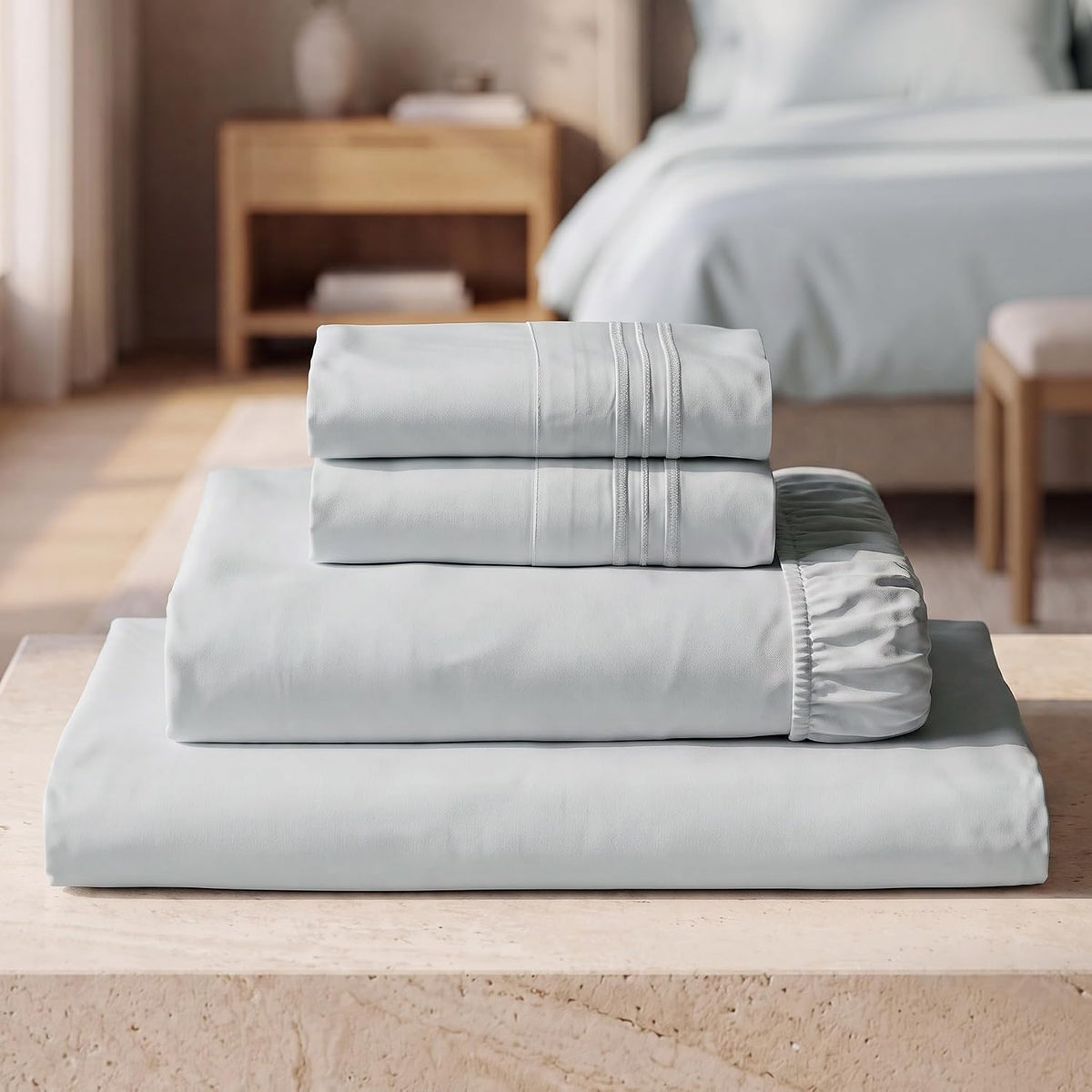 Mellanni Iconic 3-Piece Bed Sheet Set, 16" Deep Pocket (Twin, White)