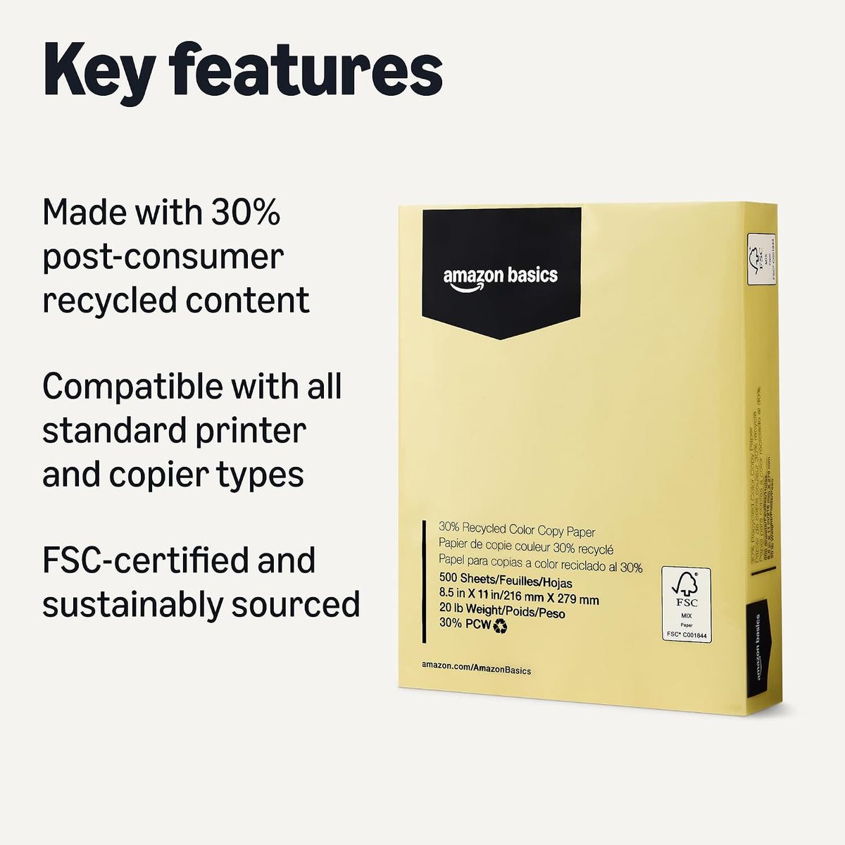 Amazon Basics 30% Recycled Color Copy Paper, 8.5" x 11", 20lb, Pastel Blue, 500 Sheets Father Jim Norris notebooks
