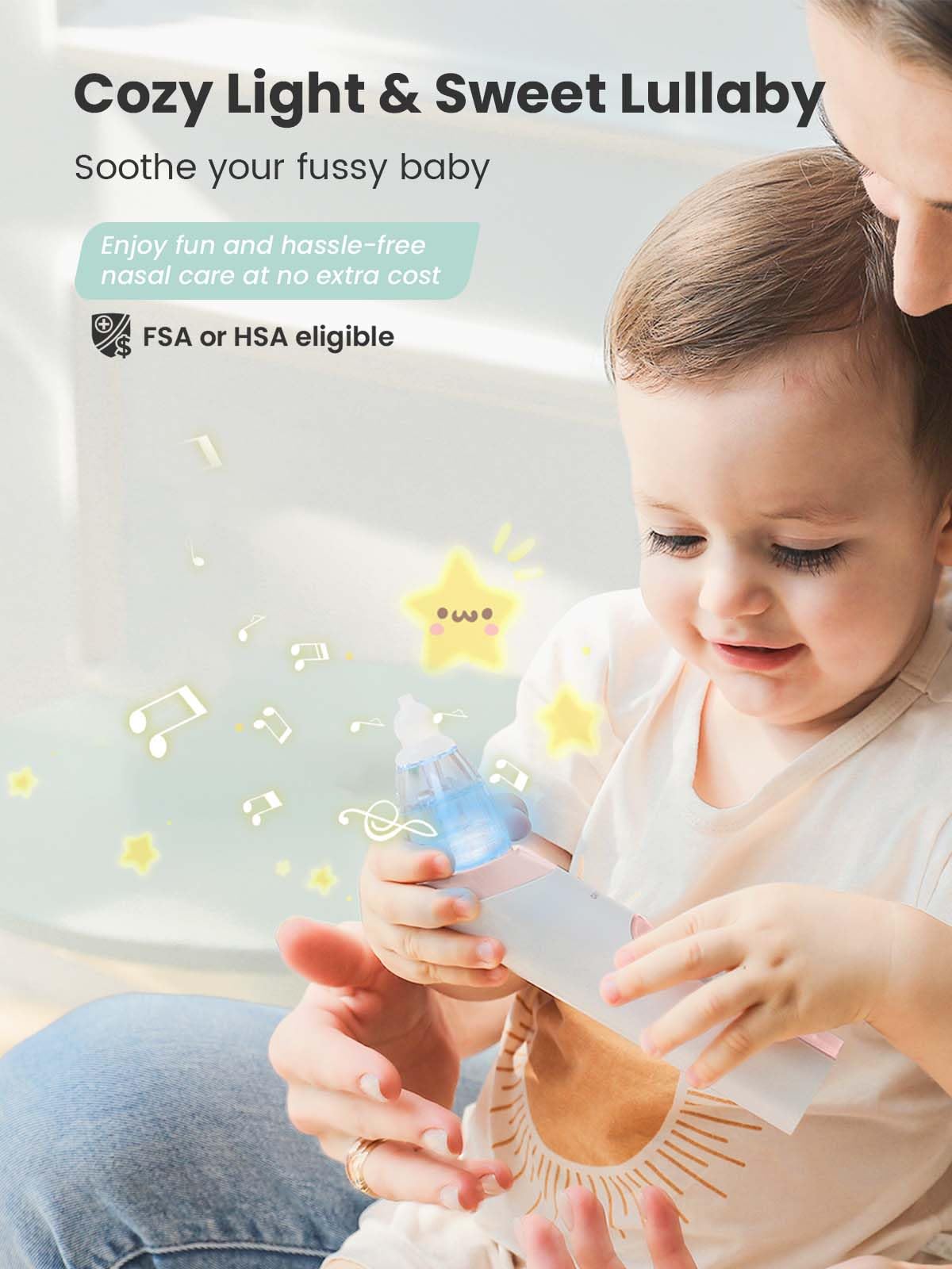 GROWNSY Baby Nasal Aspirator, Electric Nose Sucker, Powerful Suction,Grey