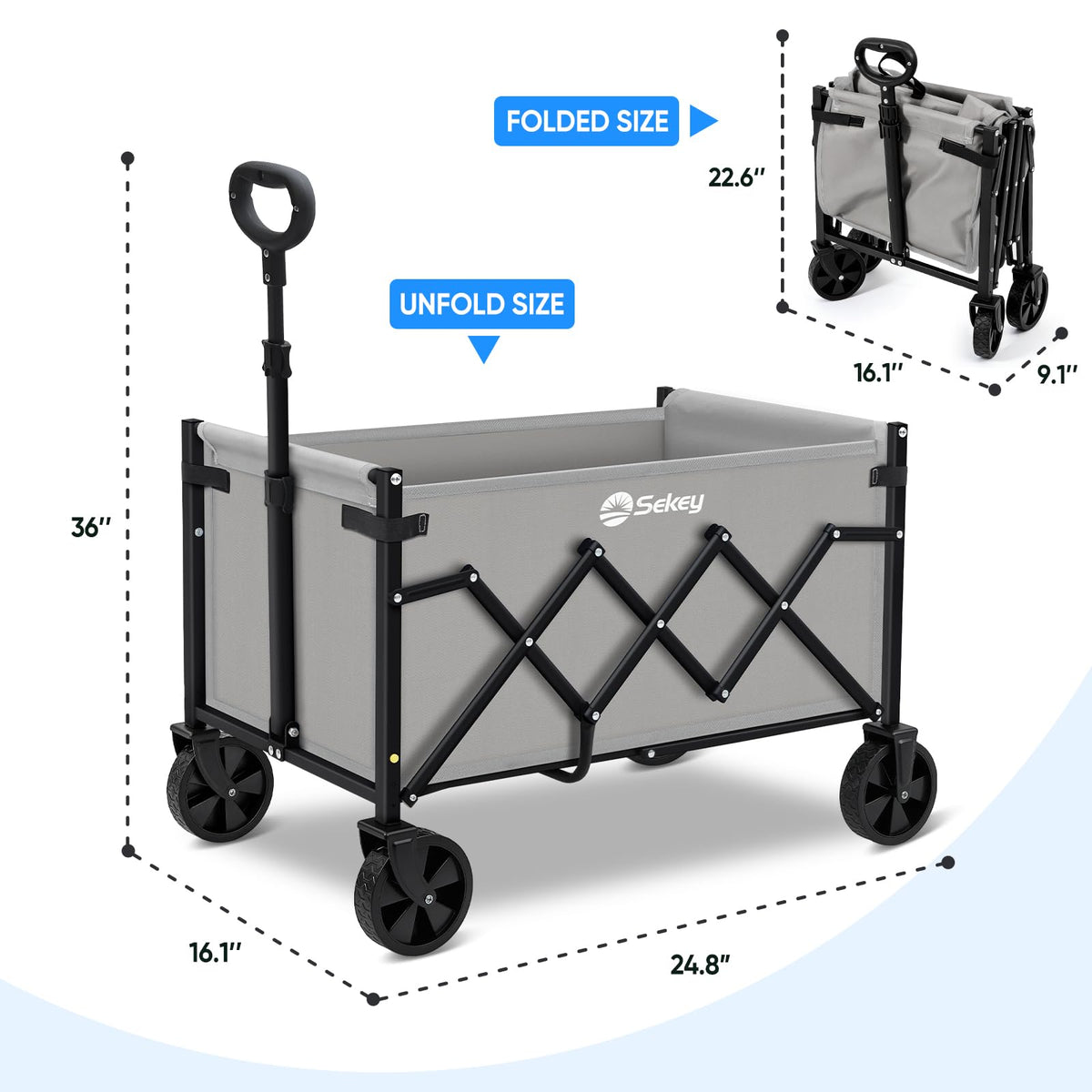 Sekey Lightweight Collapsible Wagon, 220 lb Capacity, Quick-Fold Cart Father Jim Norris notebooks