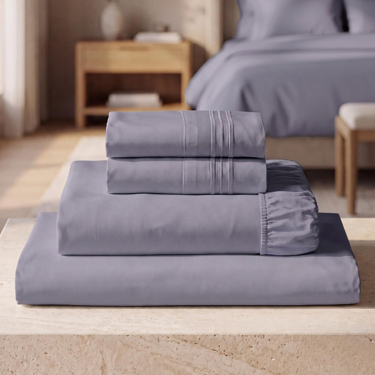 Mellanni Iconic 3-Piece Bed Sheet Set, 16" Deep Pocket (Twin, White)