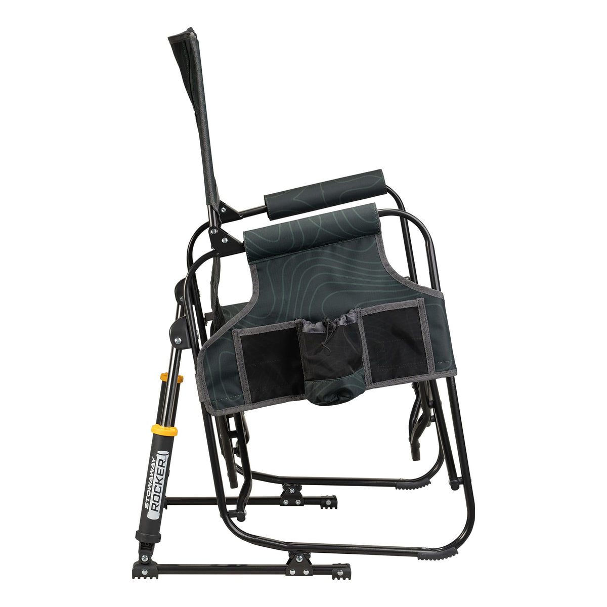 GCI Outdoor Freestyle Rocker XL with Side Table Camping Chair | Portable Folding Rocking Chair with Solid, Durable Armrests, Drink Holder & Comfortable Backrest — Black Father Jim Norris notebooks
