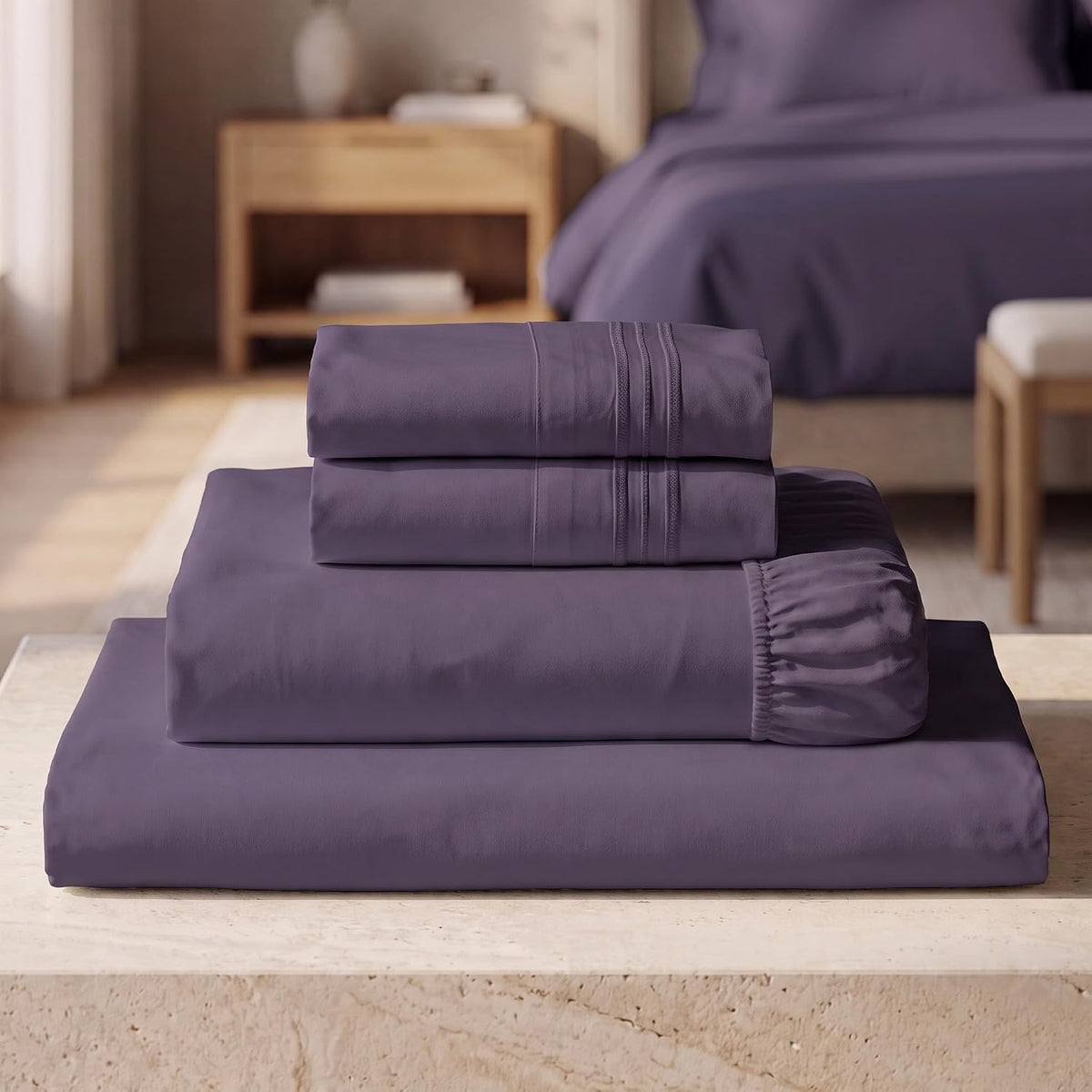 Mellanni Iconic 3-Piece Bed Sheet Set, 16" Deep Pocket (Twin, White)