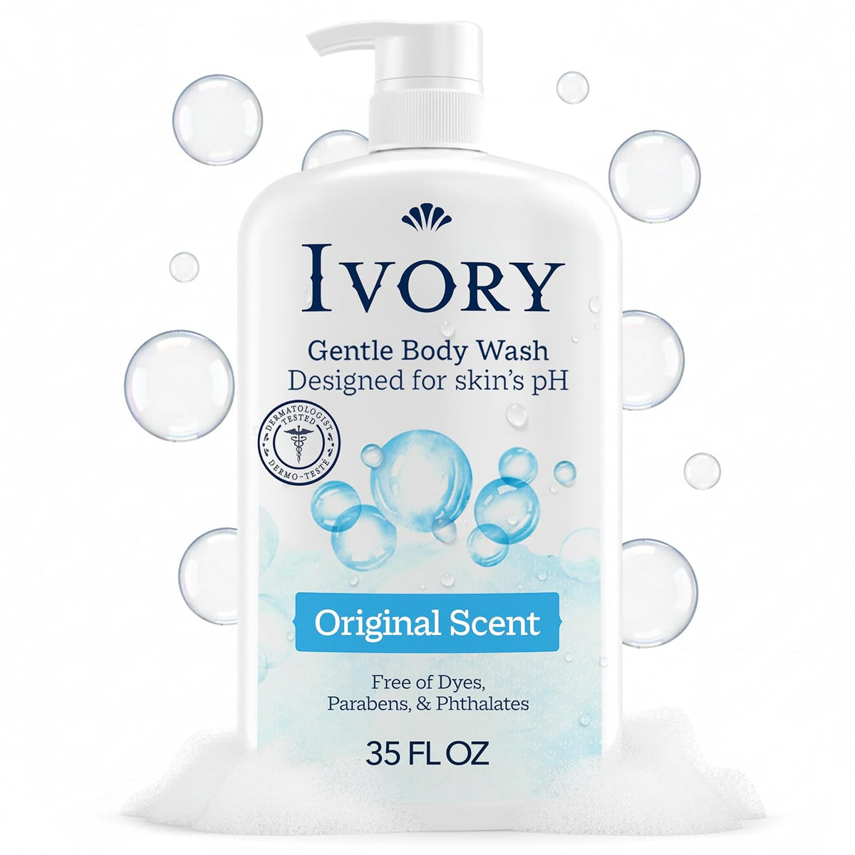 Ivory Body Wash Designed for the Whole Family, Original Scent, 35 fl oz