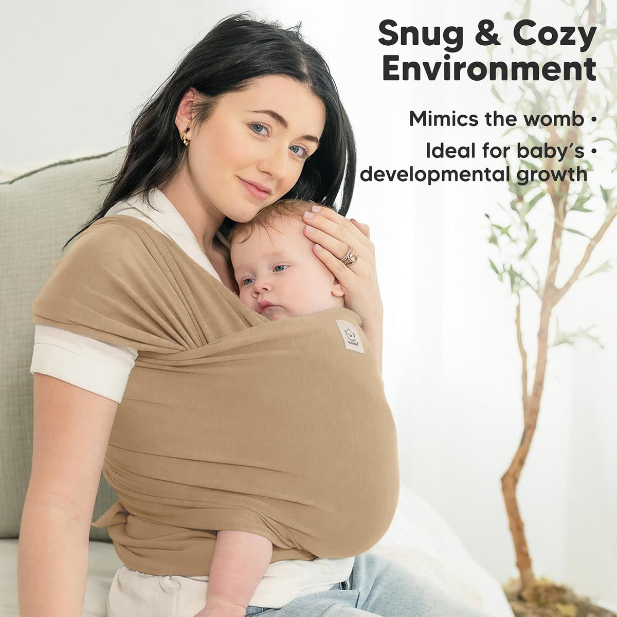 KeaBabies Baby Wrap Carrier, All in 1 Original Baby Carrier, Trendy Black