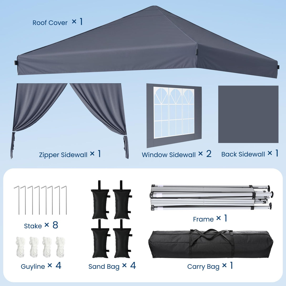 10x10 Pop Up Canopy Tent with One-Push Center Lock,Dark Gray Father Jim Norris notebooks