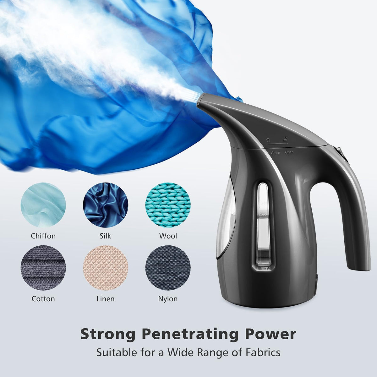 HiLIFE Steamer for Clothes, Portable Handheld Clothing Steamer, 240ml Big Capacity, 700W, Strong Power, Fabric Quick Wrinkle Remover with Brush for Home, Office(ONLY 120V)(Ink Black)