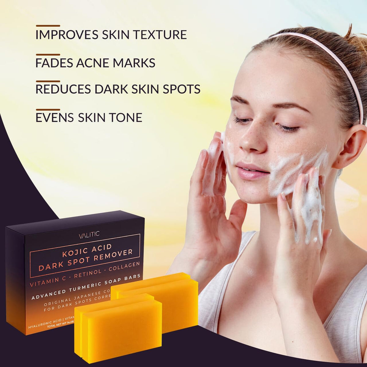 VALITIC Kojic Acid Dark Spot Remover Soap Bars, Turmeric Bar Soaps 2 Pack Father Jim Norris notebooks