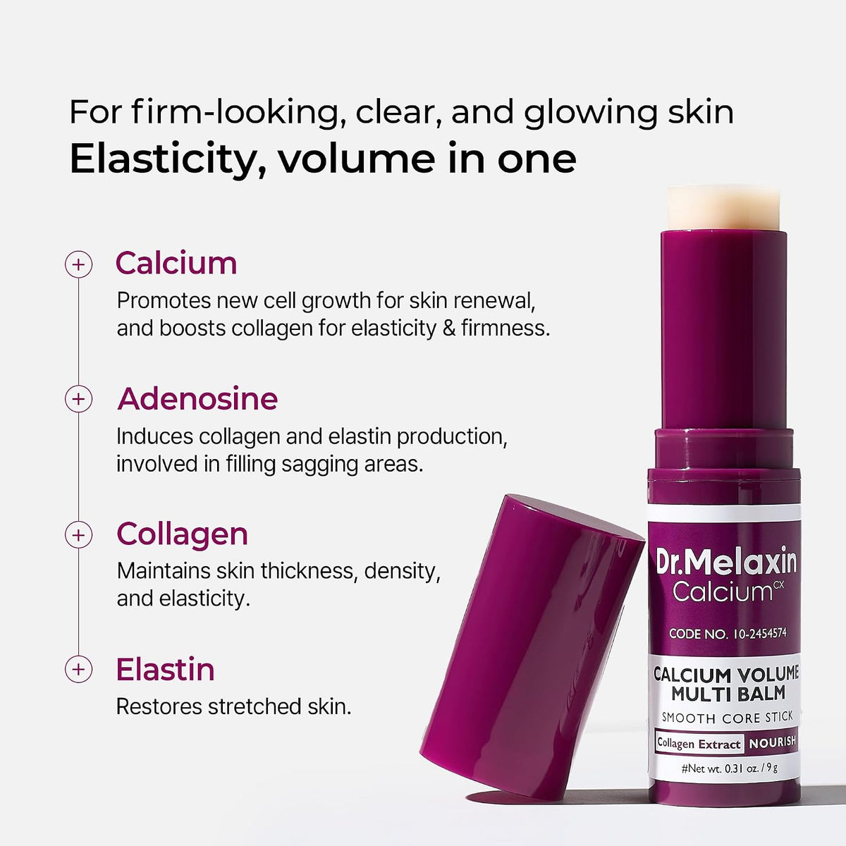 Collagen Multi Balm Stick, Calcium & Adenosine Korean Wrinkle Stick for Eye, Neck & Face,