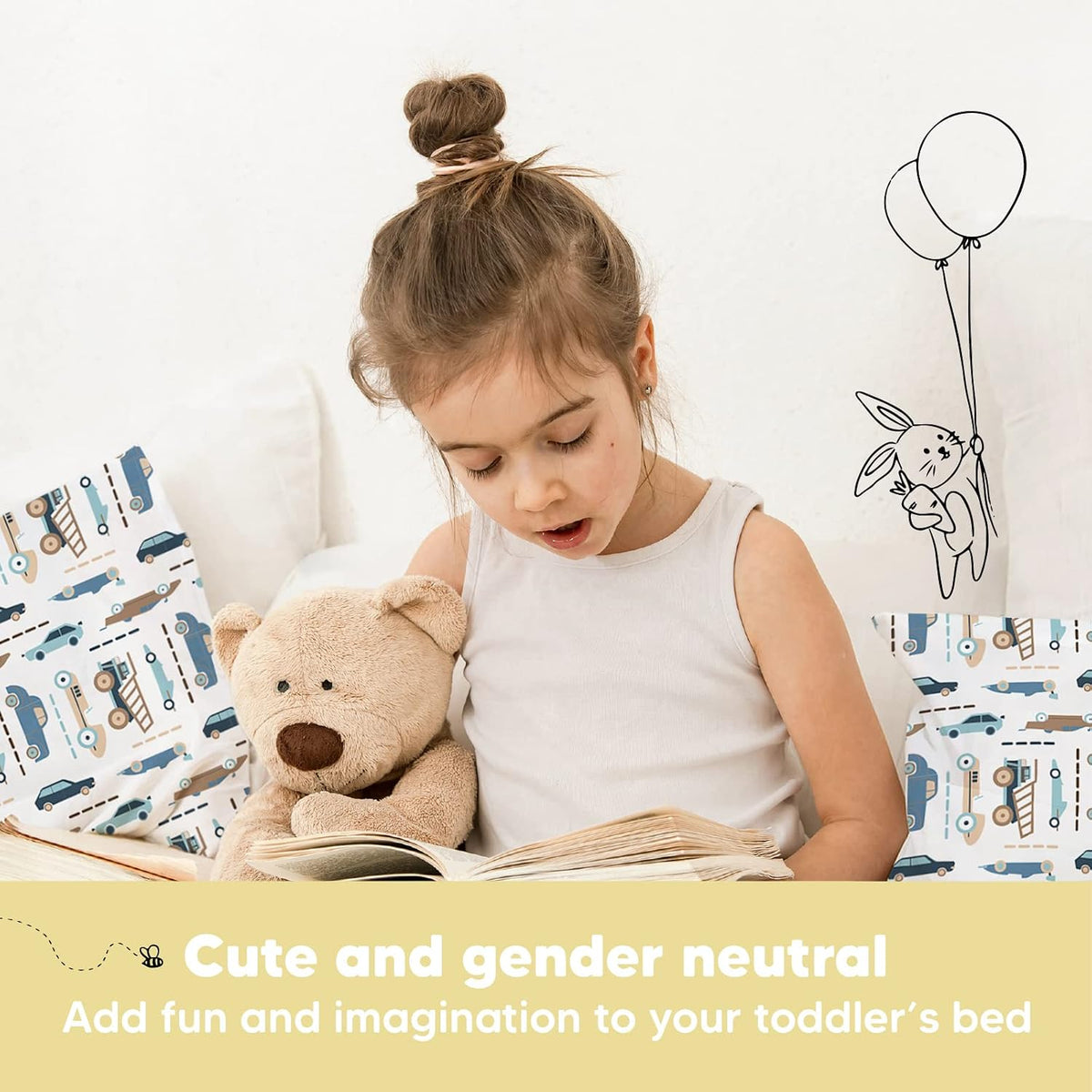 Toddler Pillow with Pillowcase, 13x18 My Little Dreamy Pillow (ABC Land)