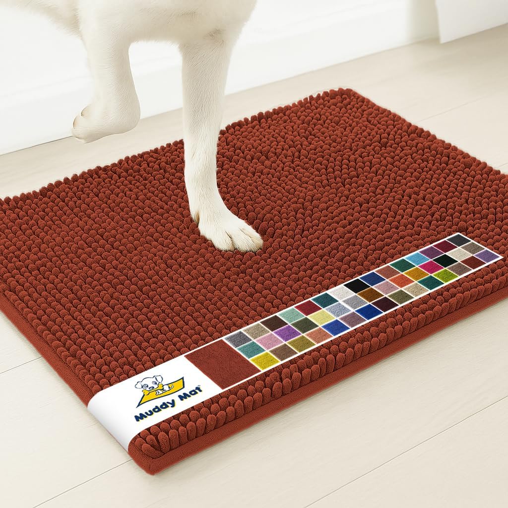 Muddy Mat® | Super Water Absorbent Door Mat Indoor, Microfiber Quick Dry Chenille Entryway Rug, Slip Resistant Front Door Mat, Indoor Mats for Entryway, Machine Washable Pet Rug, Grey 28"x18" Father Jim Norris notebooks