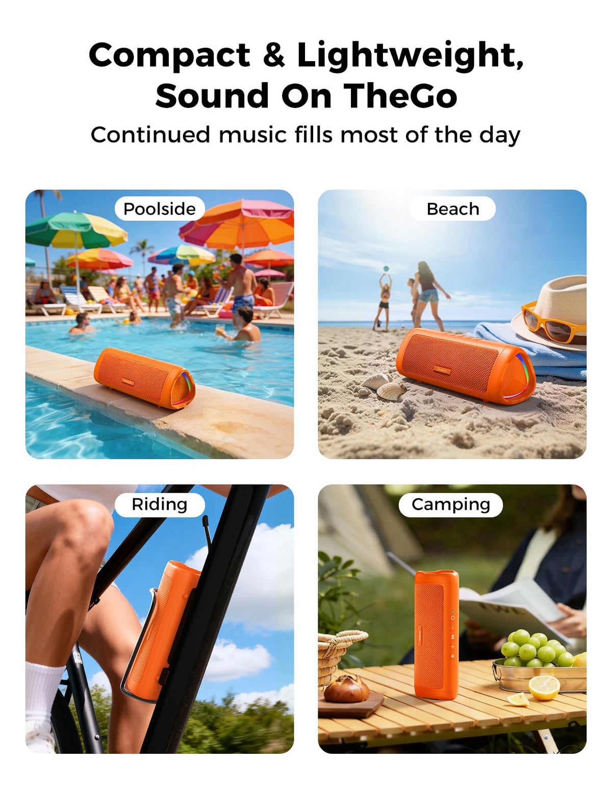 Bluetooth Speaker, 20W HD Sound, Portable Wireless, IPX5 Waterproof, Up to 24H Playtime, TWS Pairing, for Home/Party/Outdoor/Camping/Beach Essentials, Electronic Gadgets, Birthday Gift (Black) Father Jim Norris notebooks