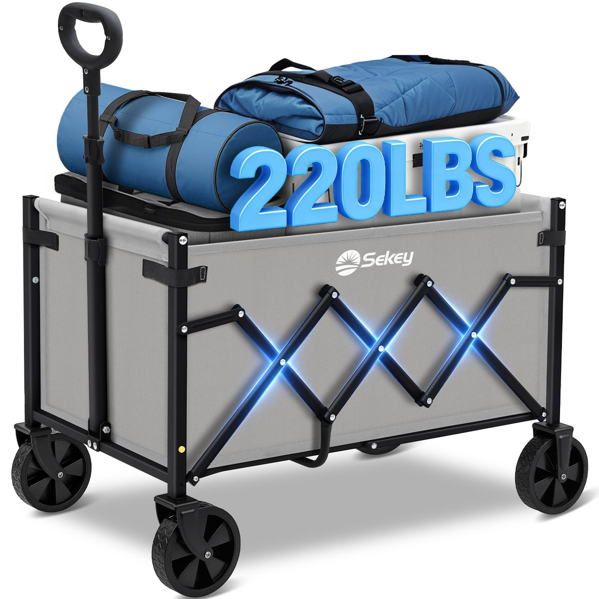 Sekey Lightweight Collapsible Wagon, 220 lb Capacity, Quick-Fold Cart Father Jim Norris notebooks