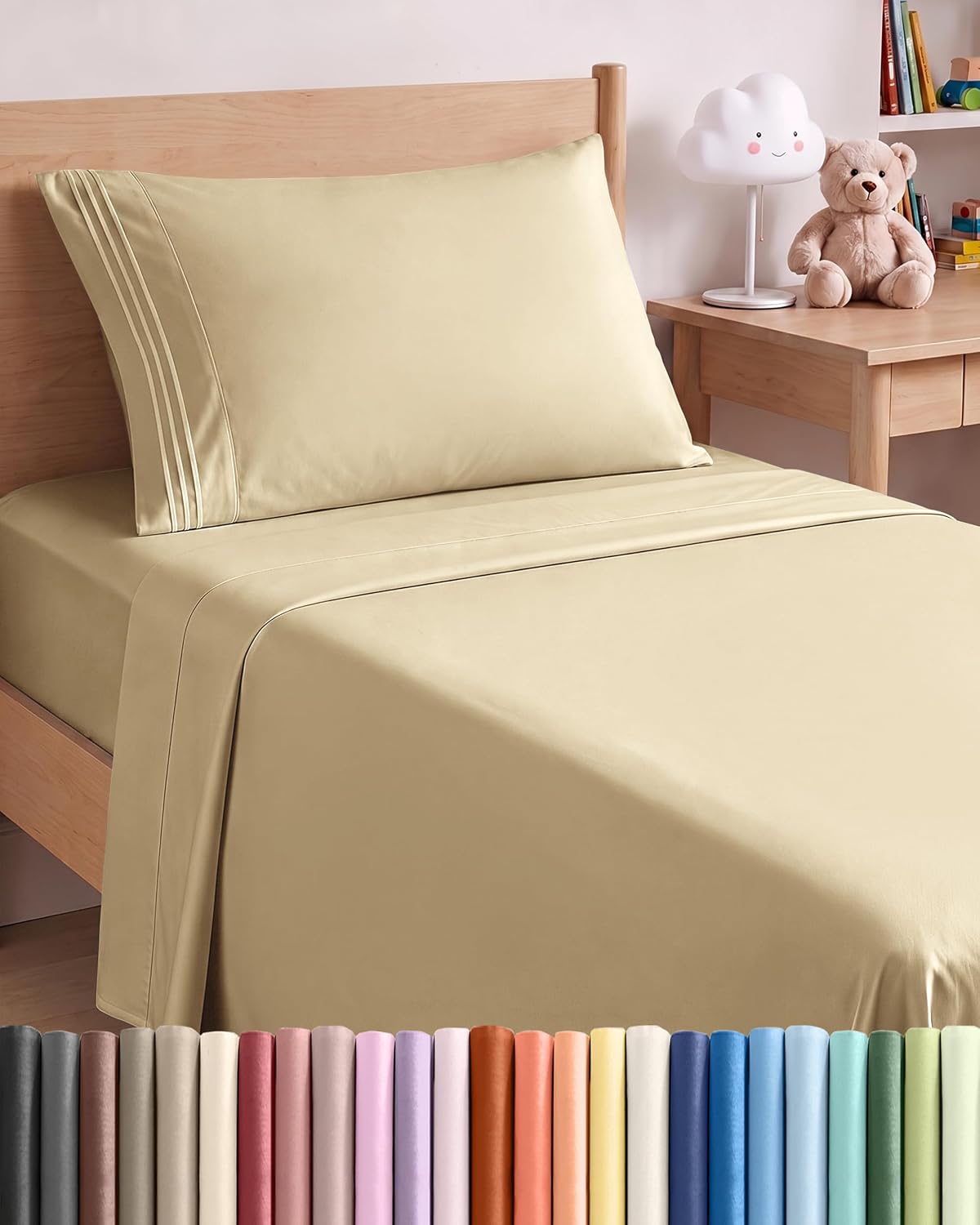 Queen Size 4 Piece Sheet Set - Breathable & Cooling Sheets - Dark Grey