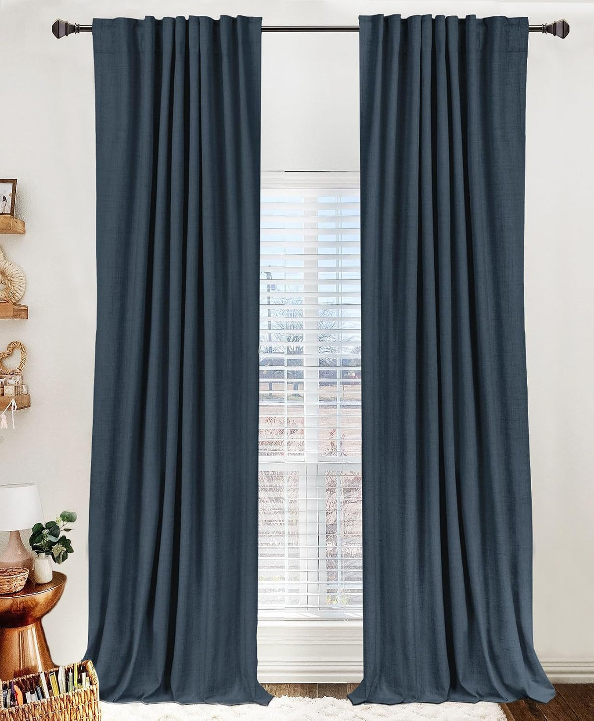 Blush Pink Total Blackout Sliding Door Curtains 96 Inches Long