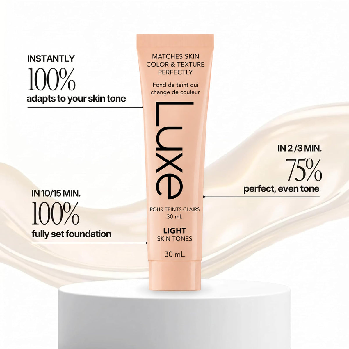 Luxe Color Changing Foundation, Korean Foundation for Mature Skin, Medium