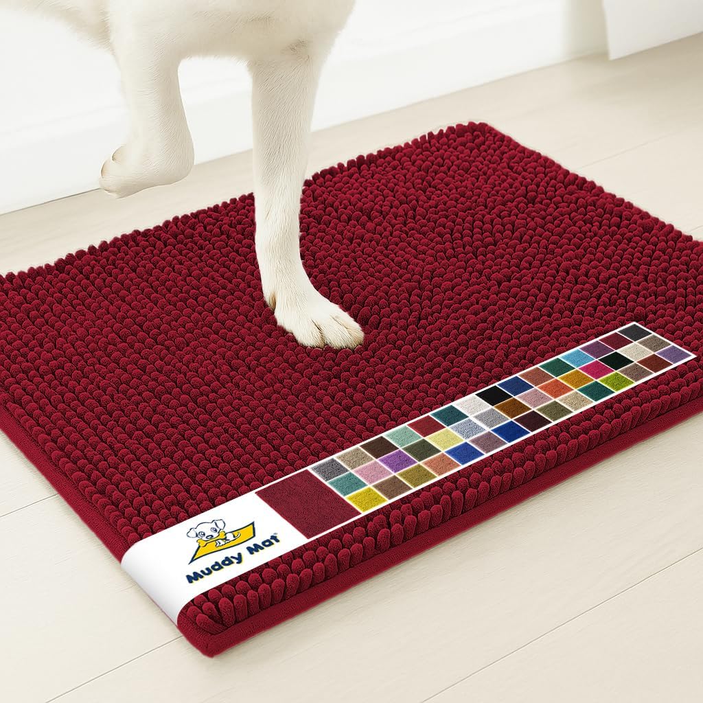 Muddy Mat® | Super Water Absorbent Door Mat Indoor, Microfiber Quick Dry Chenille Entryway Rug, Slip Resistant Front Door Mat, Indoor Mats for Entryway, Machine Washable Pet Rug, Grey 28"x18" Father Jim Norris notebooks