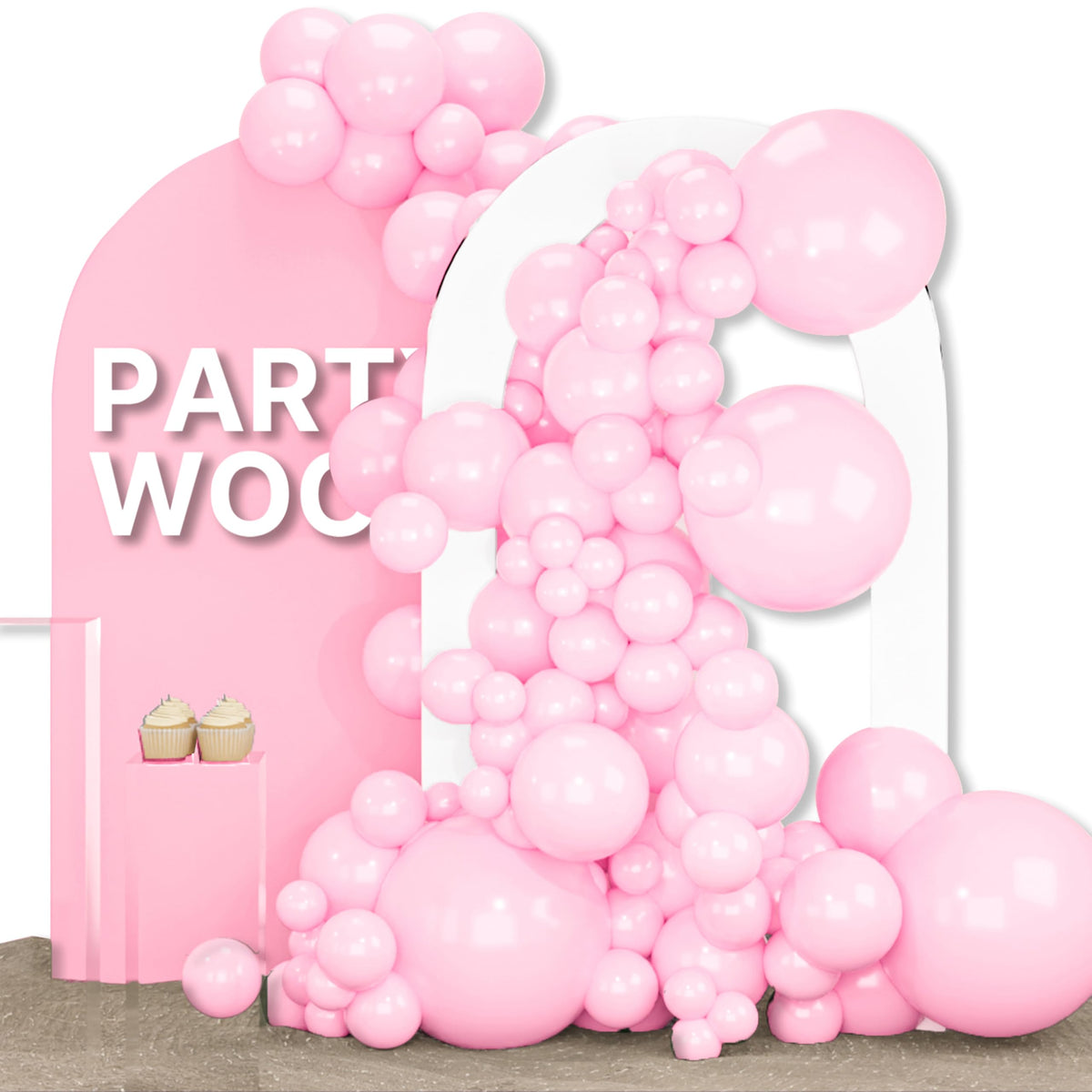 PartyWoo Assorted Colors Rainbow Balloons 50pcs Multicolor Colorful Color