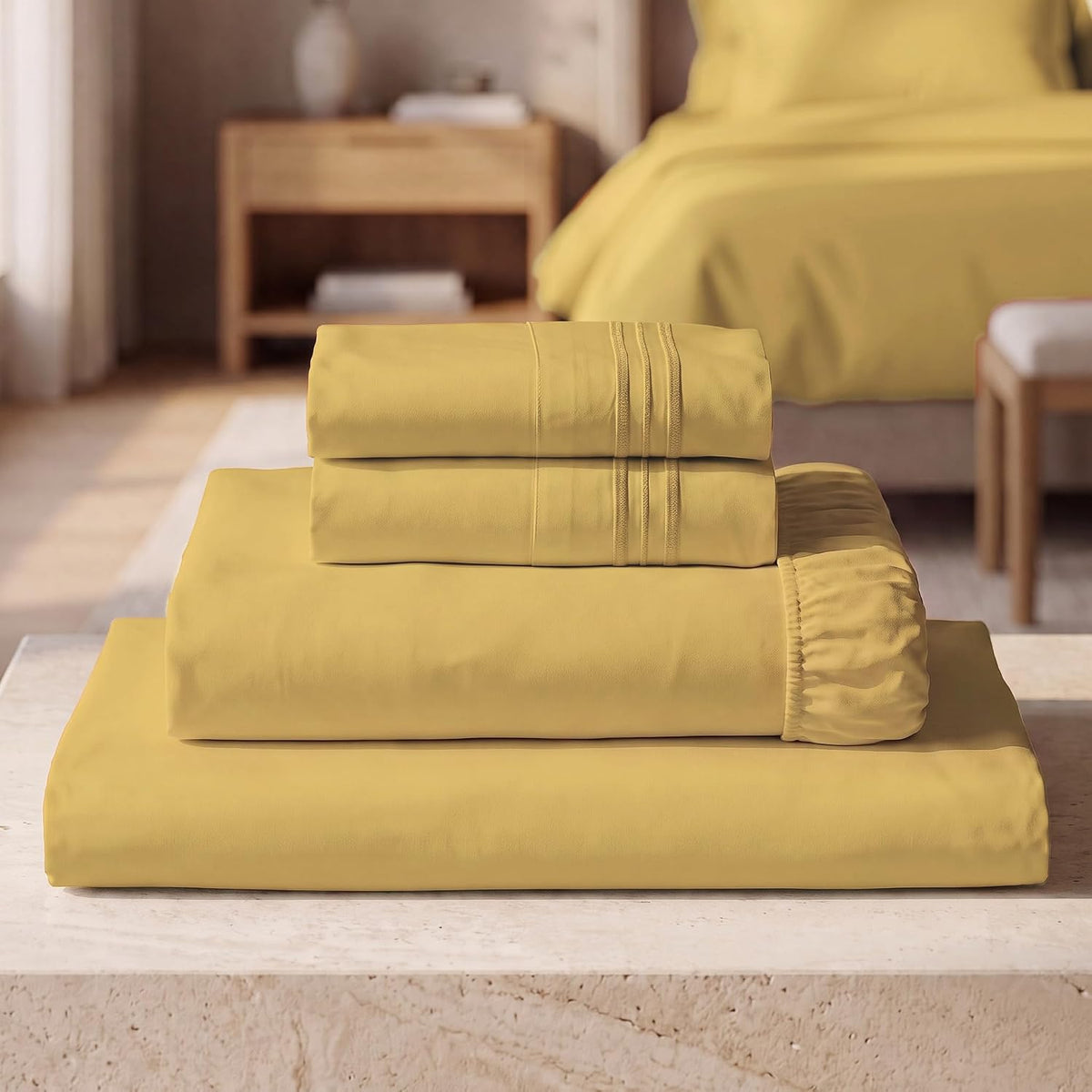 Mellanni Iconic 3-Piece Bed Sheet Set, 16" Deep Pocket (Twin, White)