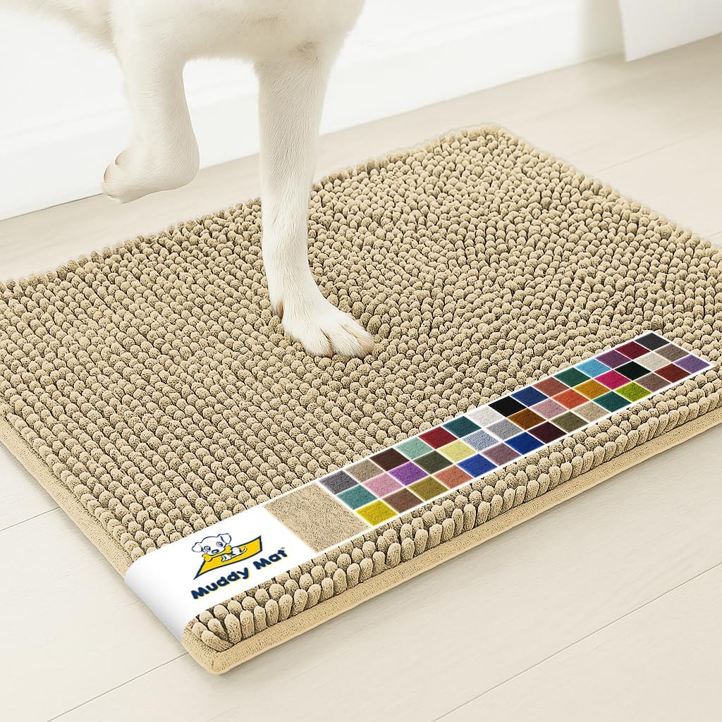 Muddy Mat® | Super Water Absorbent Door Mat Indoor, Microfiber Quick Dry Chenille Entryway Rug, Slip Resistant Front Door Mat, Indoor Mats for Entryway, Machine Washable Pet Rug, Grey 28"x18" Father Jim Norris notebooks