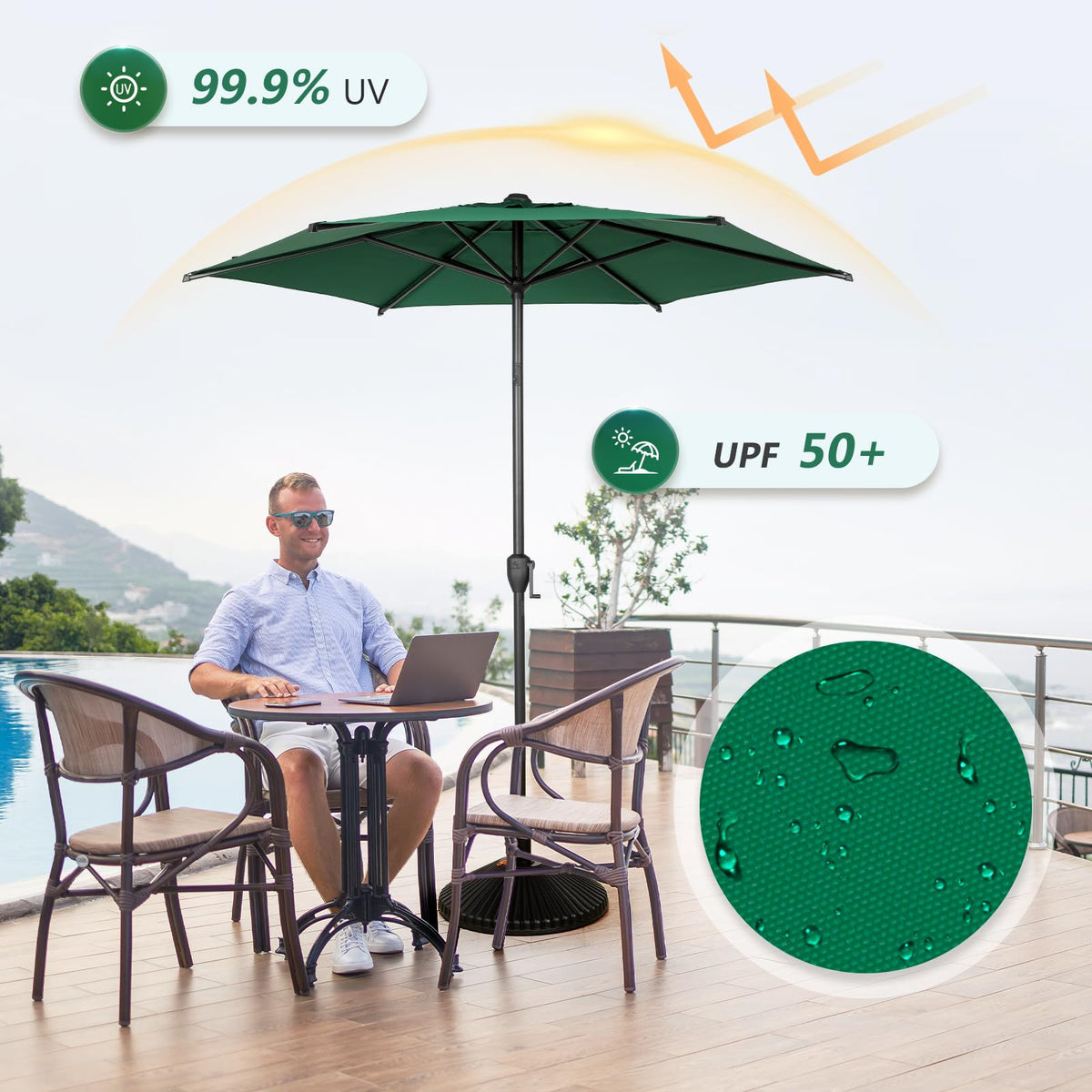 Abba Patio 7.5FT Lyon Outdoor Patio Umbrella Outdoor Table Umbrella with Push Button Tilt and Crank Market Umbrella 6 Sturdy Ribs UV Protection Waterproof for Garden Deck Backyard Pool Grey Father Jim Norris notebooks