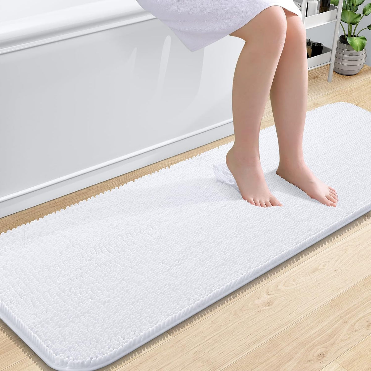 OLANLY Toilet Rugs U-Shaped 20x20,, Soft Absorbent Chenille Contour Rugs