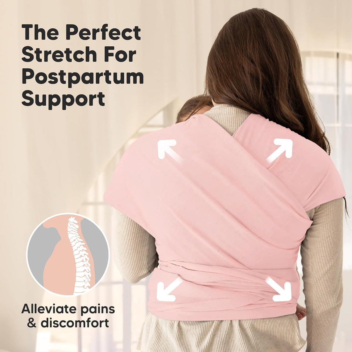 KeaBabies Baby Wrap Carrier, All in 1 Original Baby Carrier, Trendy Black