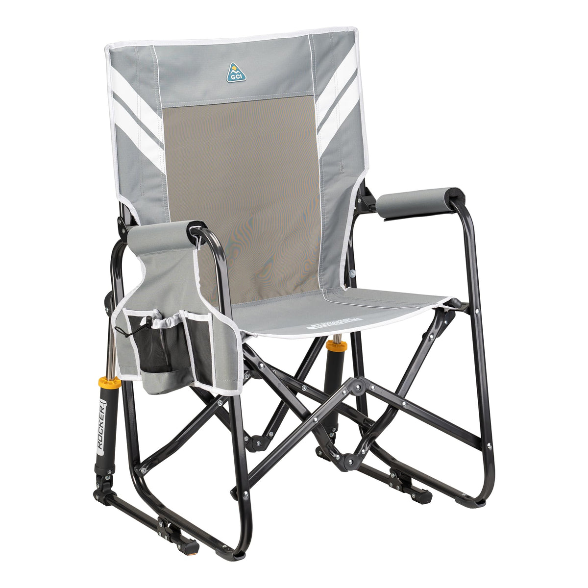GCI Outdoor Freestyle Rocker XL with Side Table Camping Chair | Portable Folding Rocking Chair with Solid, Durable Armrests, Drink Holder & Comfortable Backrest — Black Father Jim Norris notebooks