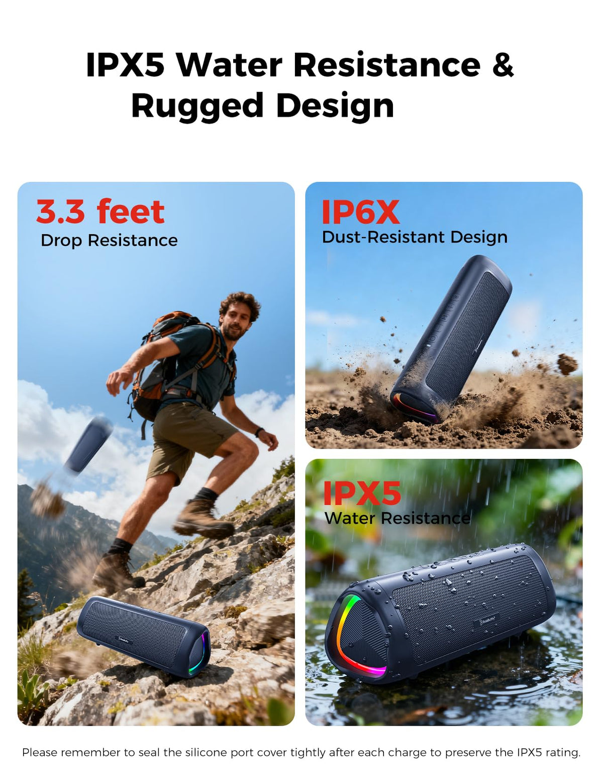 Bluetooth Speaker, 20W HD Sound, Portable Wireless, IPX5 Waterproof, Up to 24H Playtime, TWS Pairing, for Home/Party/Outdoor/Camping/Beach Essentials, Electronic Gadgets, Birthday Gift (Black) Father Jim Norris notebooks