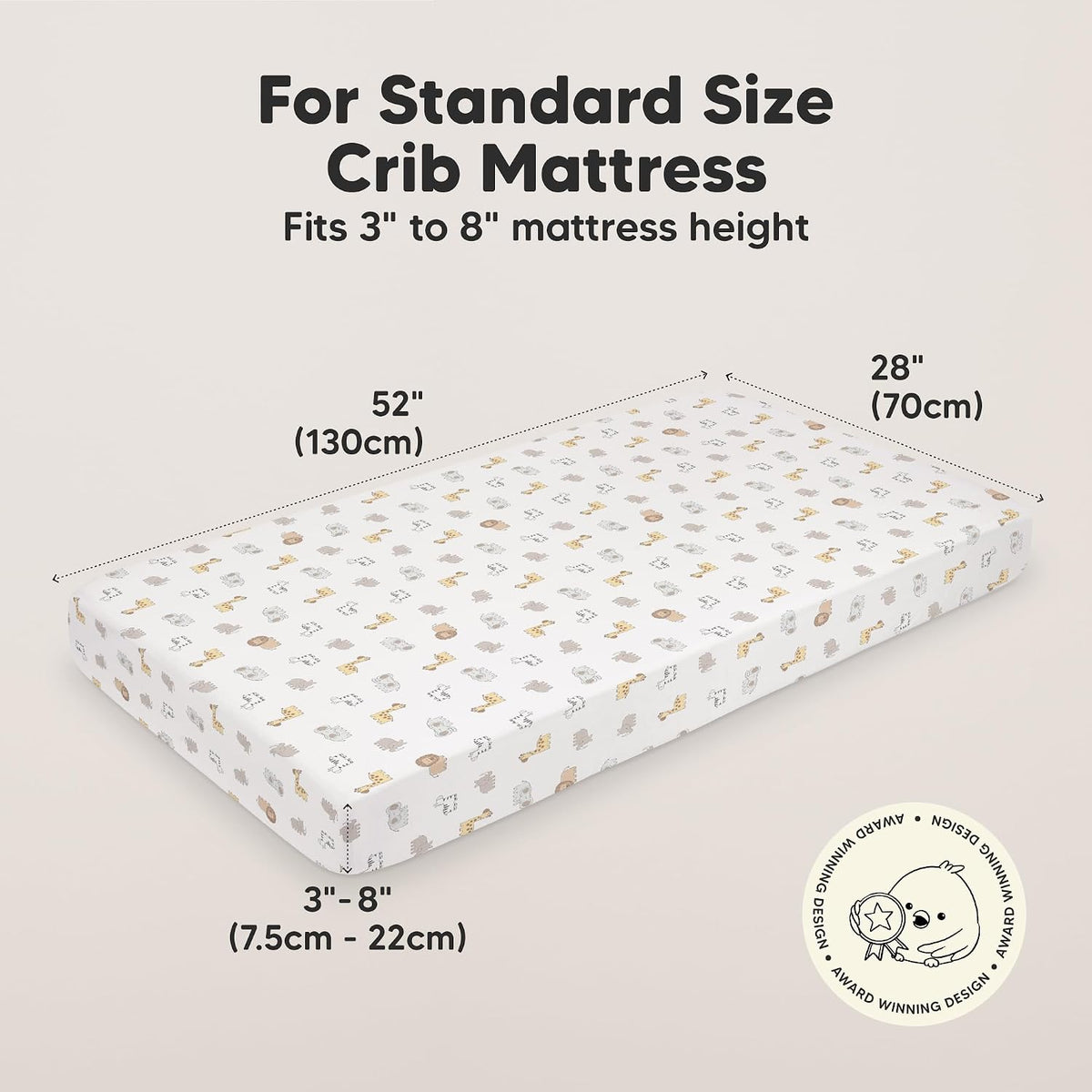 KeaBabies 2pk Organic Cotton Crib Sheets for Boys Girls 52x28, ABC Land Sky