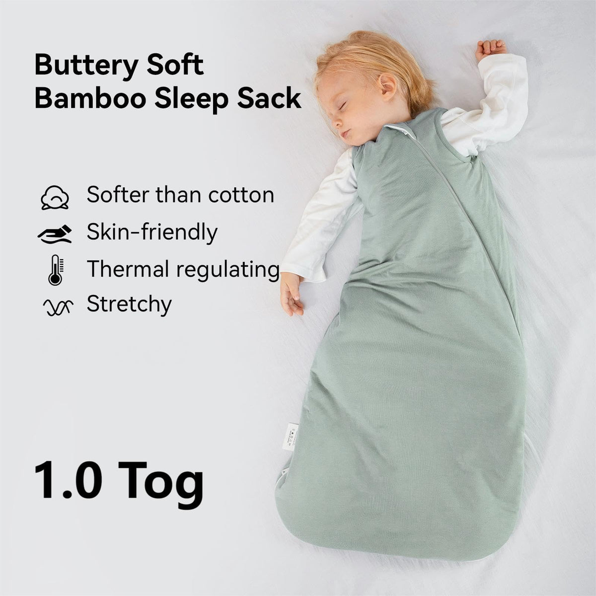 BubblePanda Rayon Made from Bamboo Sleep Sack 6-12 Months 1.0 Tog Baby