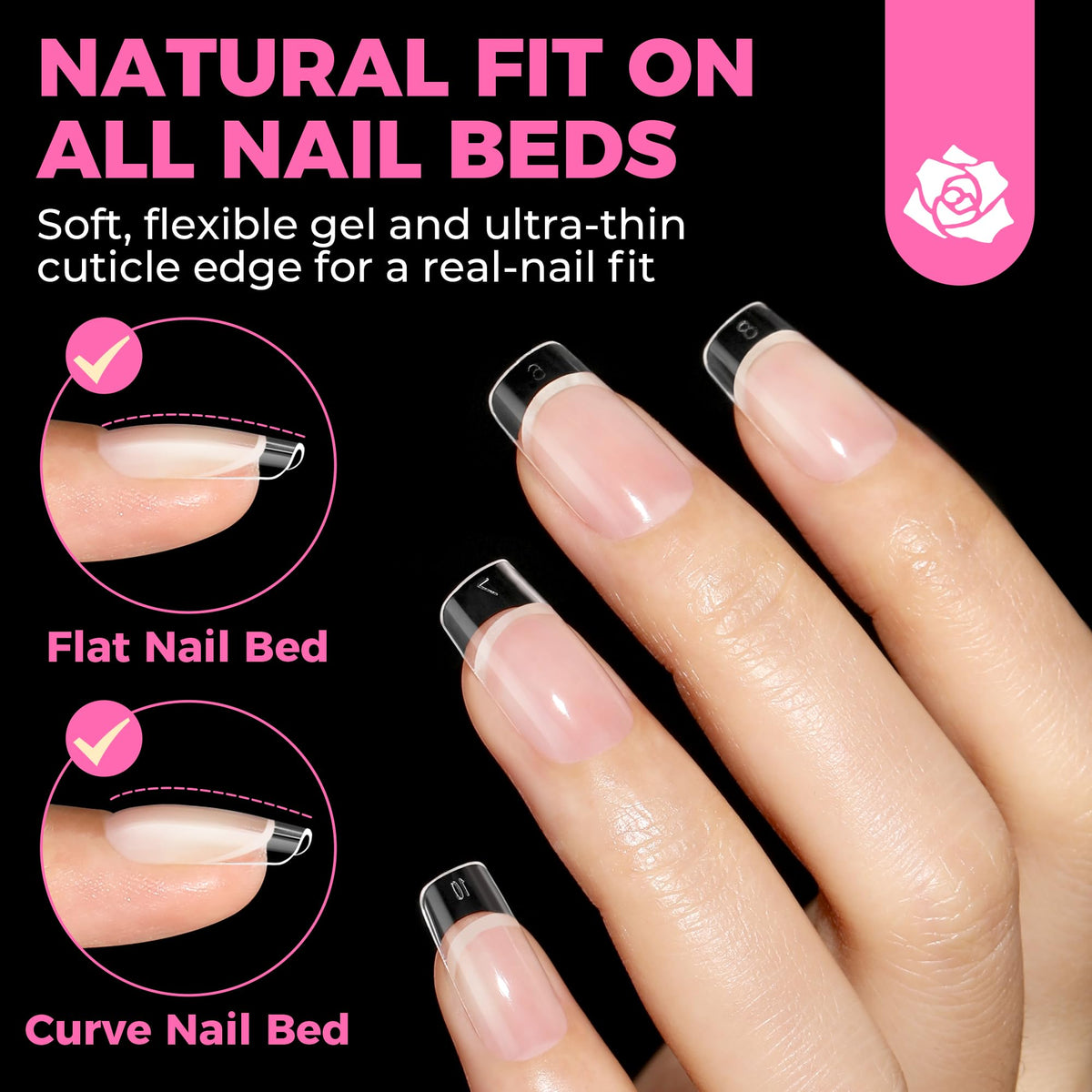 UNA GELLA Short Almond Nail Tips 504PCS Short Fake Nails Soft Press Ons