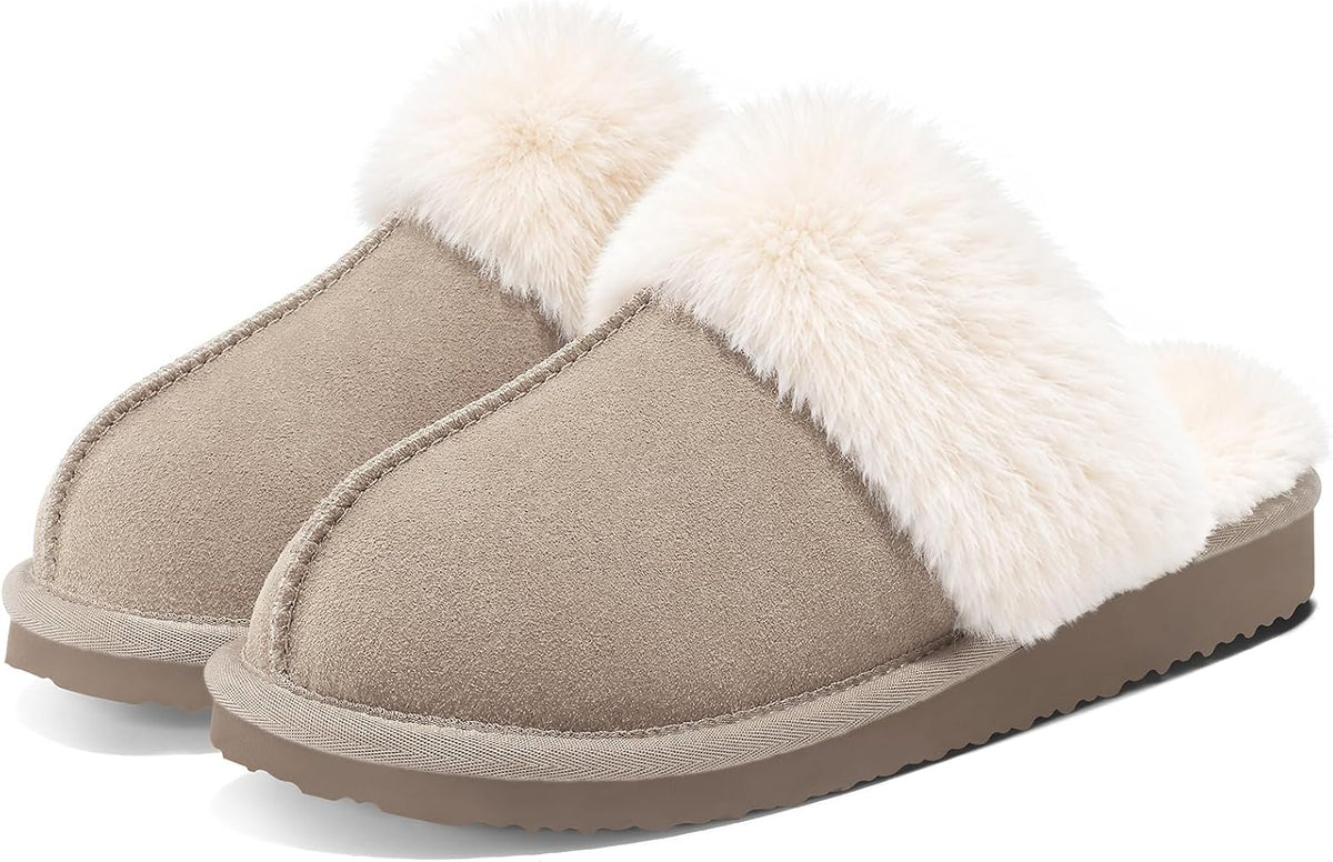Litfun Fuzzy Slippers for Women Memory Foam Indoor House Shoes